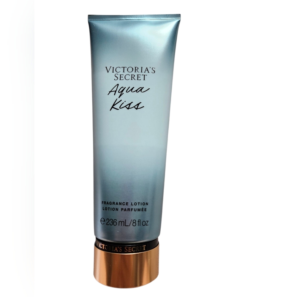 Victoria's Secret NEW Aqua Kiss Lotion in Blue and Gold